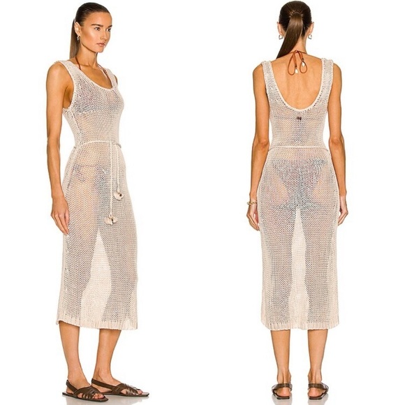 Zimmermann Tropicana Scoop Midi Dress Crochet Knit - Picture 16 of 16